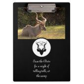 Dark Antelope Silhouette Monogram Foto Klembord (Voorkant)