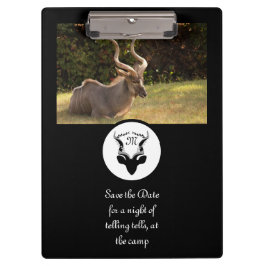 Dark Antelope Silhouette Monogram Foto Klembord