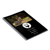 Dark Antelope Silhouette Monogram Foto Notitieboek (Rechterzijde)