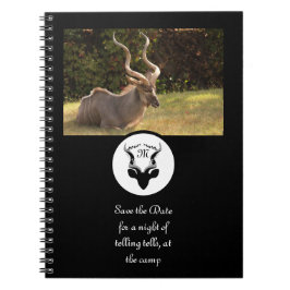 Dark Antelope Silhouette Monogram Foto Notitieboek