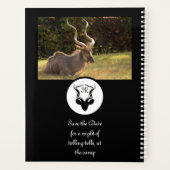 Dark Antelope Silhouette Monogram Foto Planner (Achterkant)