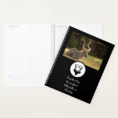 Dark Antelope Silhouette Monogram Foto Planner (Display)