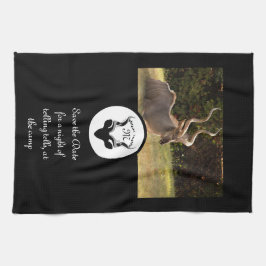 Dark Antelope Silhouette Monogram Foto Theedoek