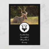 Dark Antelope Silhouette Monogram Foto Uitnodiging Briefkaart (Voorkant)