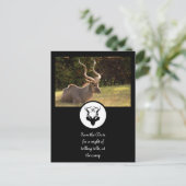 Dark Antelope Silhouette Monogram Foto Uitnodiging Briefkaart (Staand voorkant)