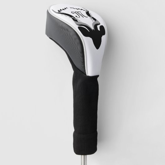 Dark Antelope Silhouette Monogram Golfheadcover (Schuin)