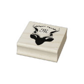 Dark Antelope Silhouette Monogram Rubberstempel (Stempel)