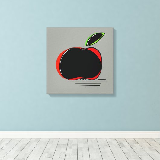 Dark Apple – Minimal Graphic Art Canvas Afdruk (Insitu (Houten vloer))