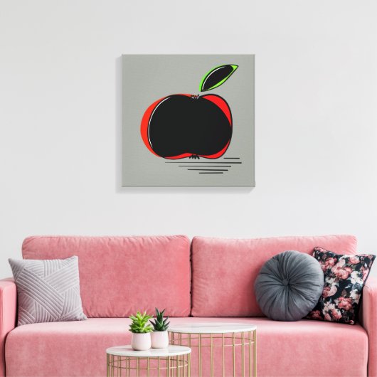 Dark Apple – Minimal Graphic Art Canvas Afdruk (Insitu (Woonkamer))