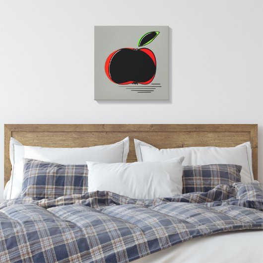 Dark Apple – Minimal Graphic Art Canvas Afdruk (Insitu (Slaapkamer))