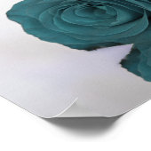 Dark Aqua Blauwgroen Roos Unplugged Wedding Ceremo Poster (Hoek)