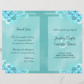 Dark Aqua Blue Floral - Blauwgroen bi-Fold Wedding (Voorkant / Achterkant)