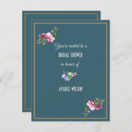 Dark Aqua Vrijgezellenfeest Bloemen Kaart