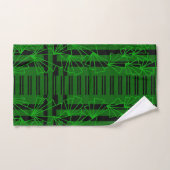 Dark Aqua Zee groene doodle bloem gestreept Bad Handdoek (Handdoek)
