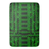 Dark Aqua Zee groene doodle bloem gestreept Badmat (Voorkant Verticaal)