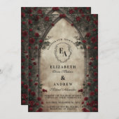 Dark Archway Roos bruiloft Kaart (Voorkant / Achterkant)