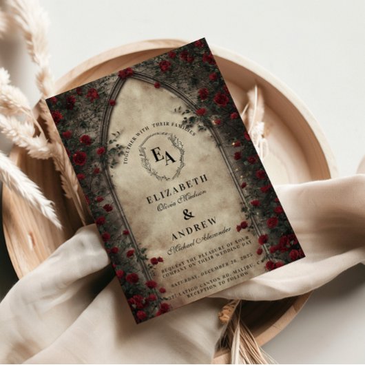 Dark Archway Roos bruiloft Kaart