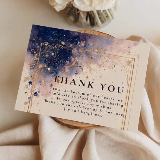 Dark Astrology Wedding Bedankkaart