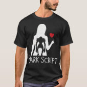 Dark Aura Art – Mystery Girl met Schaduw Ogen T-shirt (Voorkant)