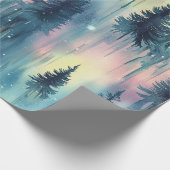 Dark Aurora Borealis Night Forest (10) Cadeaupapier (Hoek)
