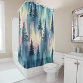 Dark Aurora Borealis Night Forest (10) Douchegordijn (In situ)