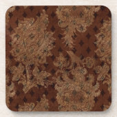 Dark Autumn Damask Bier Onderzetter (Voorkant)