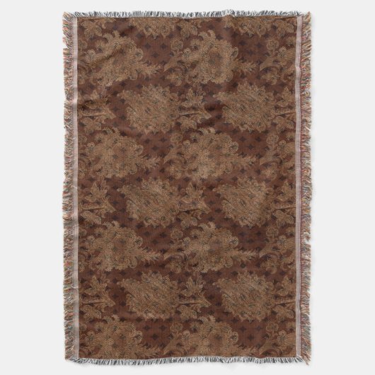 Dark Autumn Damask Deken (Voorkant Verticaal)