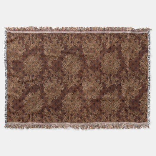 Dark Autumn Damask Deken (Voorkant)