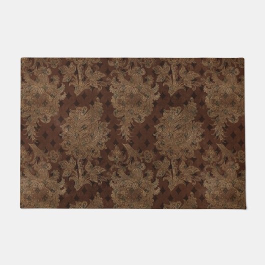 Dark Autumn Damask Deurmat (Voorkant)