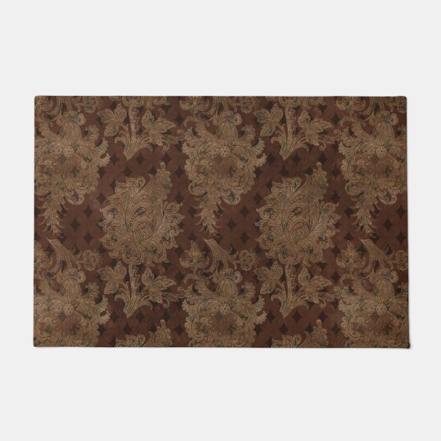 Dark Autumn Damask Deurmat (Voorkant)