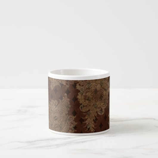Dark Autumn Damask Espresso Kop (Voorkant)