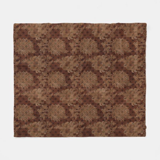 Dark Autumn Damask Fleece Deken (Voorkant (Horizontaal))