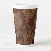 Dark Autumn Damask Latte Mok (Voorkant)