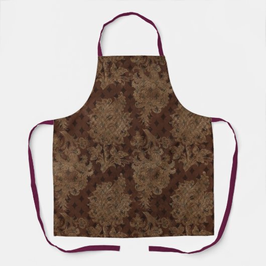 Dark Autumn Damask Schort (Voorkant)