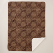 Dark Autumn Damask Sherpa Deken (Voorkant)