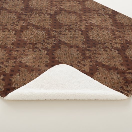 Dark Autumn Damask Sherpa Deken (3/4)