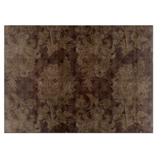 Dark Autumn Damask Snijplank (Voorkant)