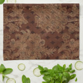 Dark Autumn Damask Theedoek (Gevouwen)