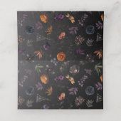 Dark Autumn Floral Gothic Monogram Paarse Plaatskaartje (Binnenkant ongevouwen)