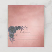 Dark Autumn Floral Gothic Monogram Paarse Plaatskaartje (Buitenkant ongevouwen)