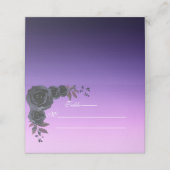 Dark Autumn Floral Gothic Monogram Paarse Plaatskaartje (Buitenkant ongevouwen)