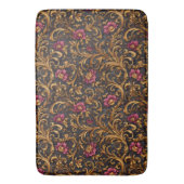 Dark Baroque Floral with Gold Scrolls Badmat (Voorkant Verticaal)