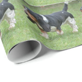 Dark Basset Hound Dog Cadeaupapier (Rol Hoek)