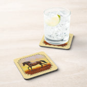 Dark Bay Horse Yellow Bier Onderzetter (Rechterzijde)