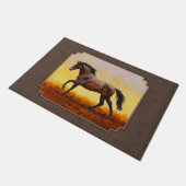 Dark Bay Running Horse Taupe Deurmat (Schuin)