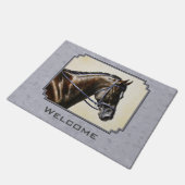 Dark Bay Sport Horse Grey Deurmat (Schuin)