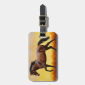 Dark Bay Stallion Horse Galloping Bagagelabel (Voorkant verticaal)