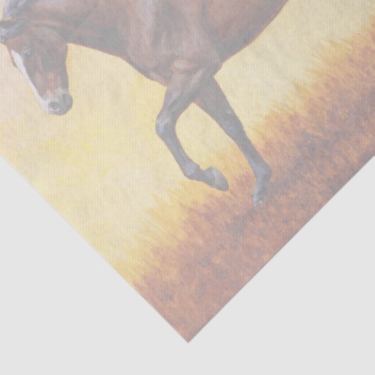 Dark Bay Stallion Horse Galloping Tissuepapier (Detail)