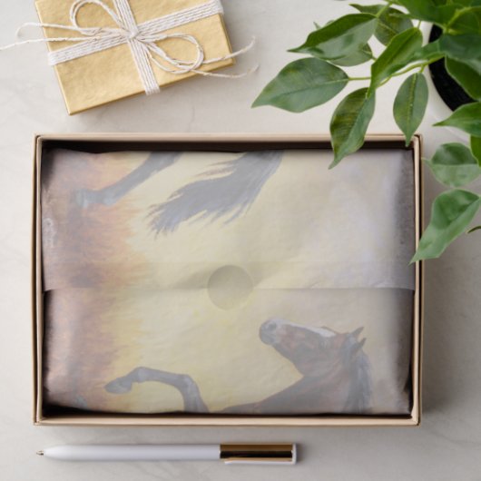 Dark Bay Stallion Horse Galloping Tissuepapier (Geschenk)