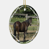 Dark Bay Thoroughbred Horse Ornament (Rechts)
